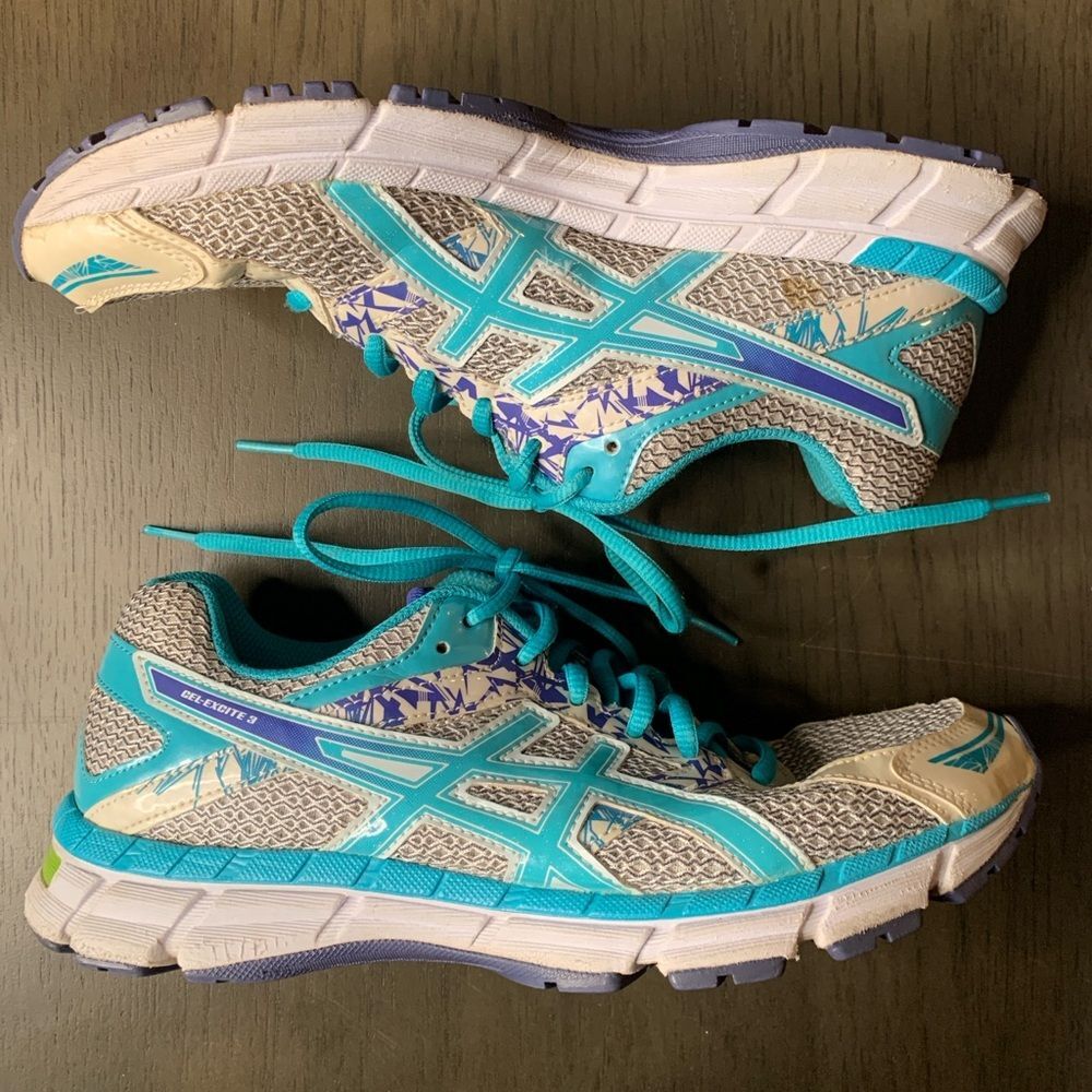 Asics Gel-Excite 3 Womens Sneakers Teal Blue Gray | Size 8.5